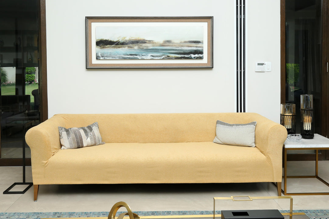 Luxury Bamboo Sofa Cover - Beige Austin Linen
