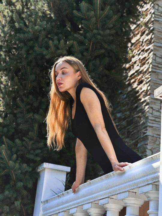 Bliss Noir Classic Bamboo Black Dress