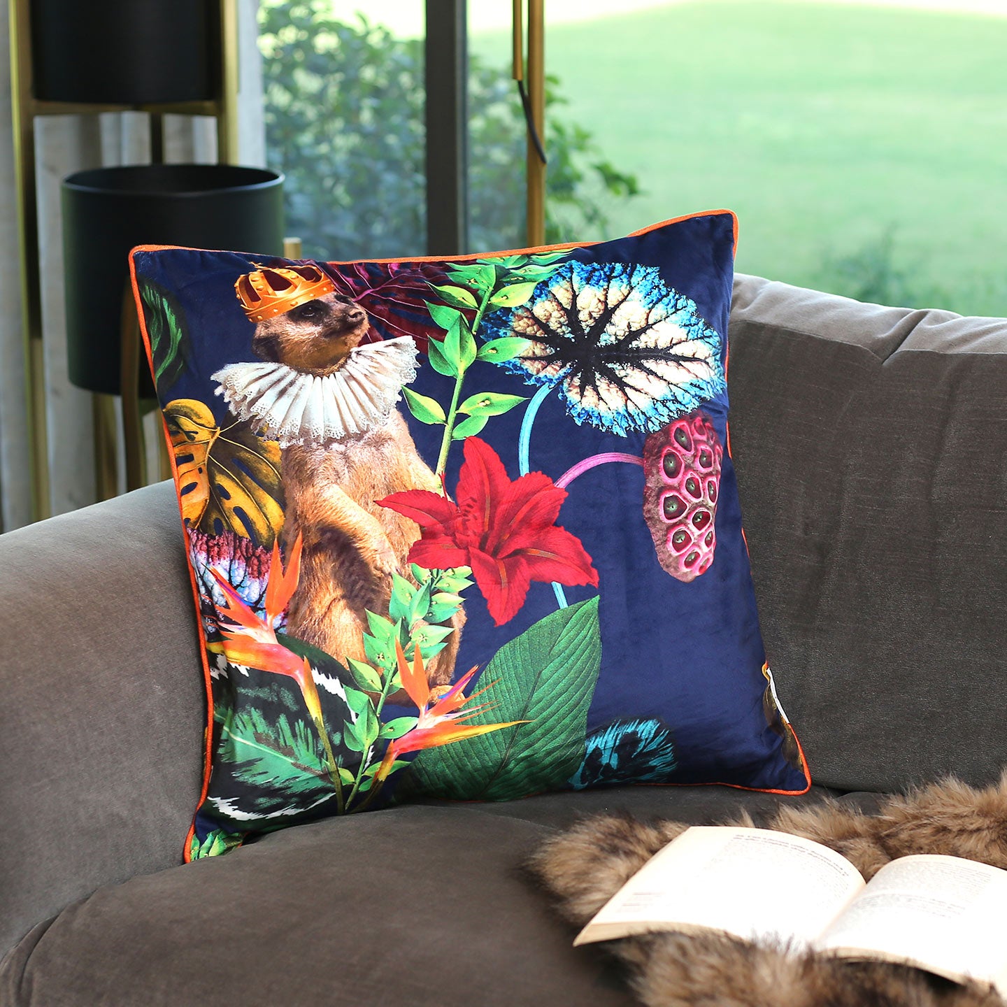 Meerkat Veloudo Designer Cushion