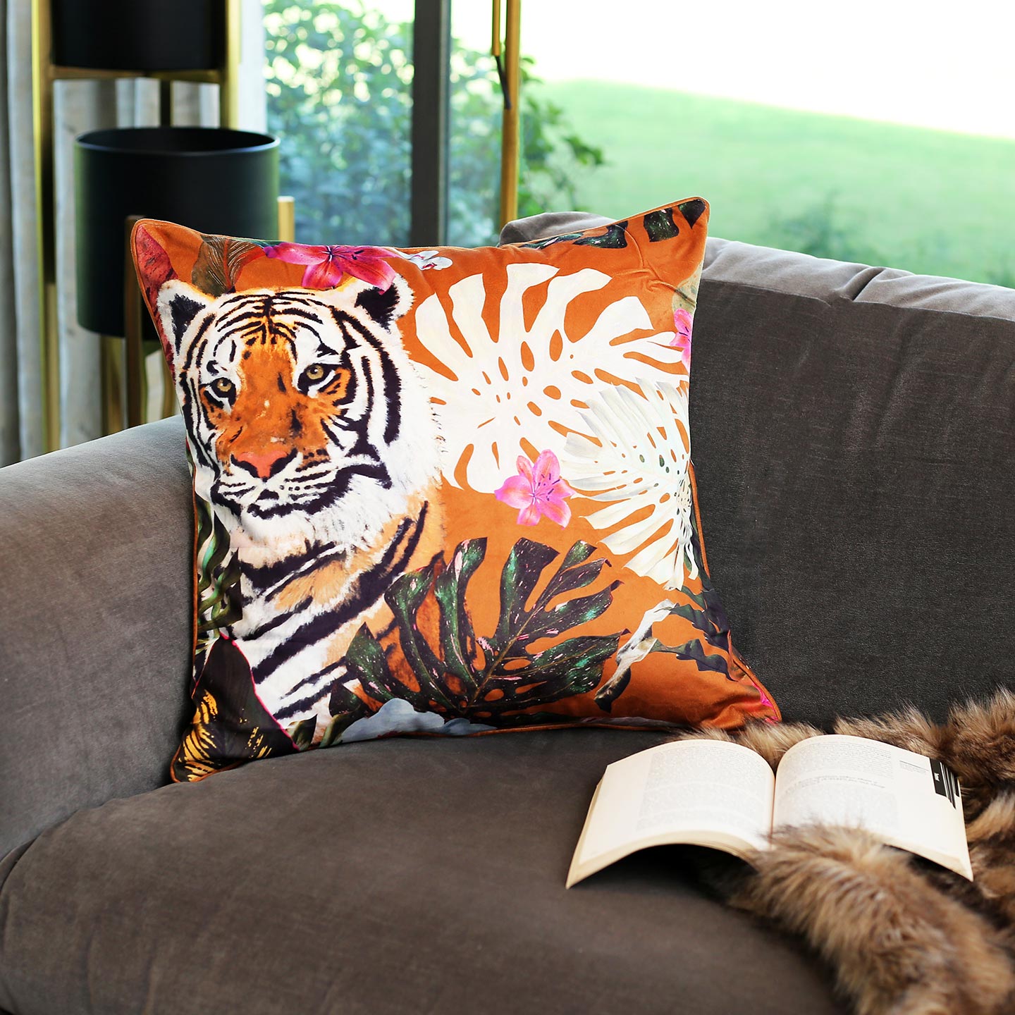Tiger Sympathy Veloudo Designer Cushion