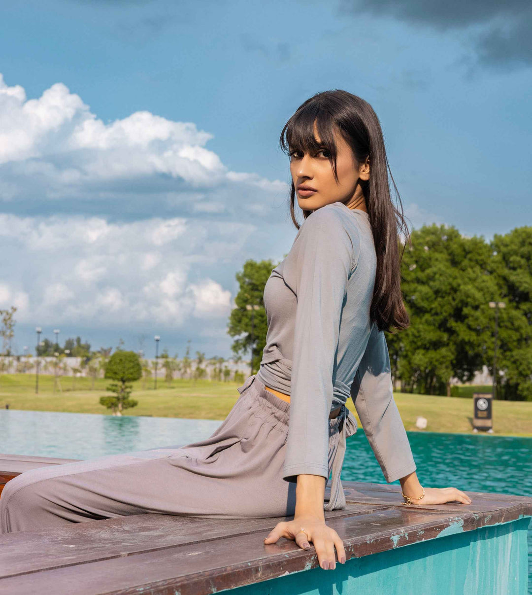 Knot Line Bamboo Crop Top