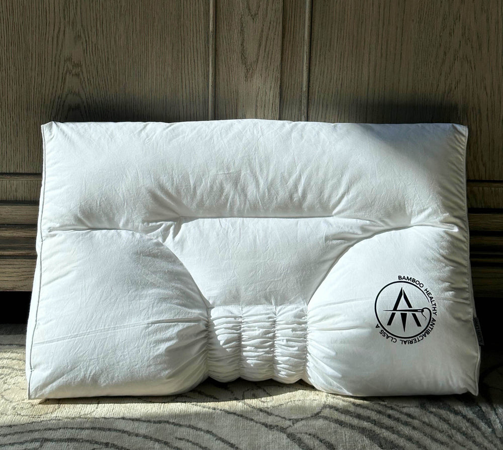Paratelk 4D Cervical Pillow and Bamboo Pillow Protector Bundle