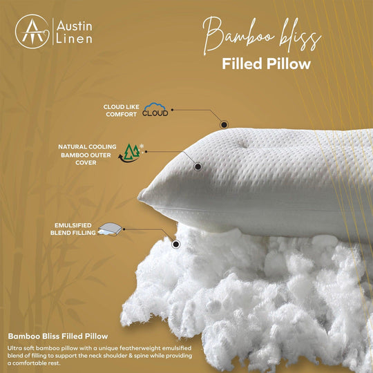 Bamboo Bliss Filled Pillow - Austin Linen