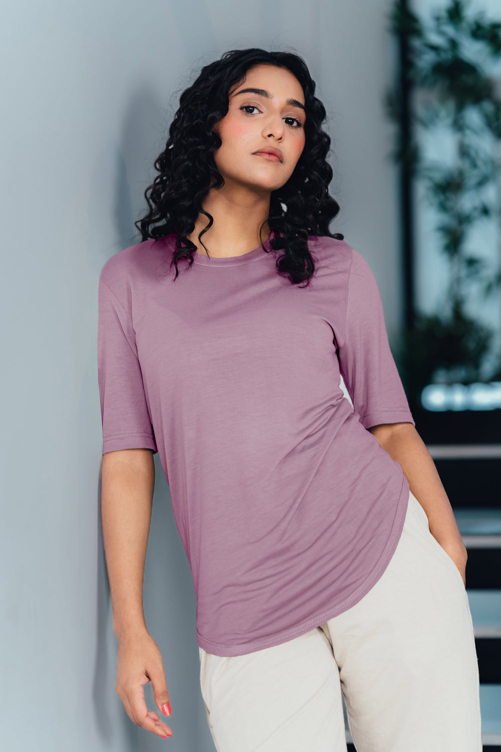Curved hem Bamboo T-Shirt