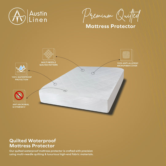 Quilted Waterproof Mattress Protector – Austin Linen
